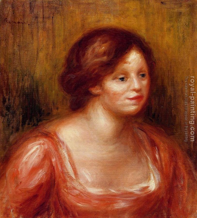 Pierre Auguste Renoir : Bust of a Woman in a Red Blouse